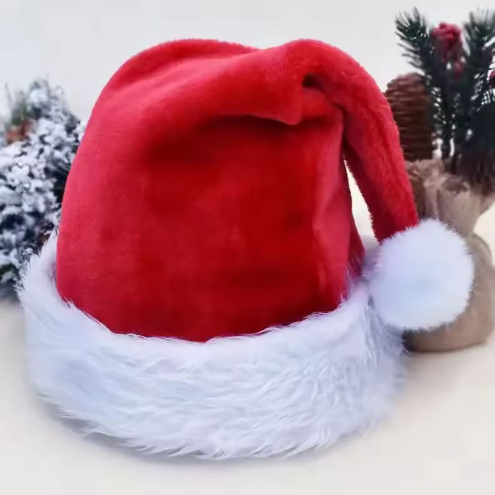 Santa Hat Plush - Novo Chapéu de Natal para Adultos