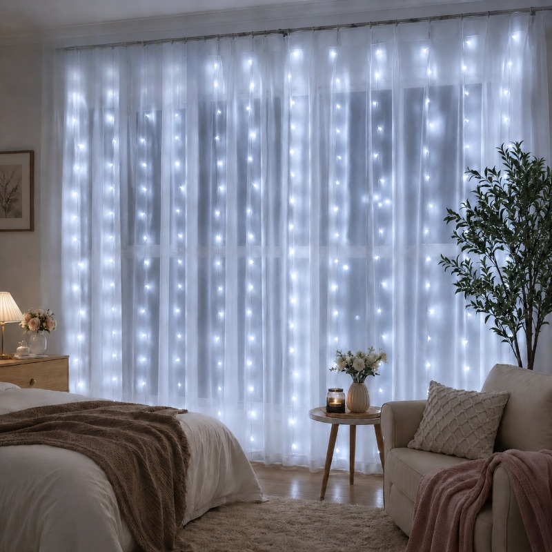 Led Fairy String Lights - Cortina de Luzes LED de 3/4/6m