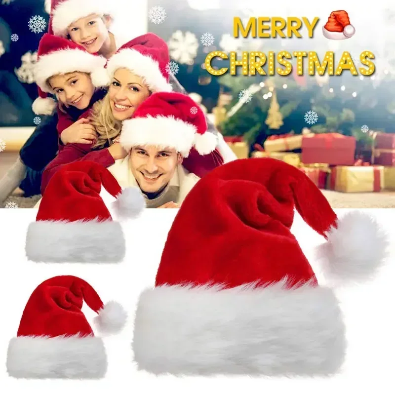 5/1 pçs chapéu de natal de pel - Santa Hat Plush avaliação e preço