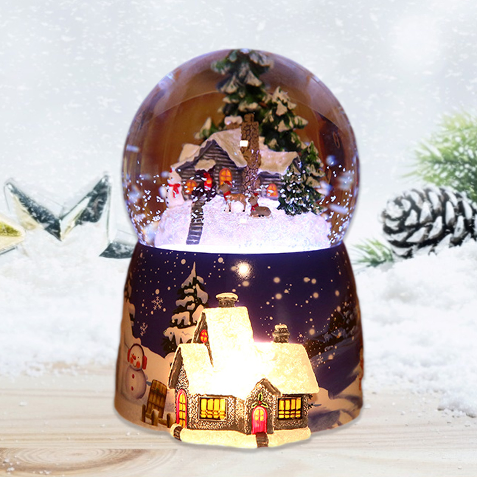 1 Pcs Resina Music Box Crystal - Snow Globe Musical avaliação e preço