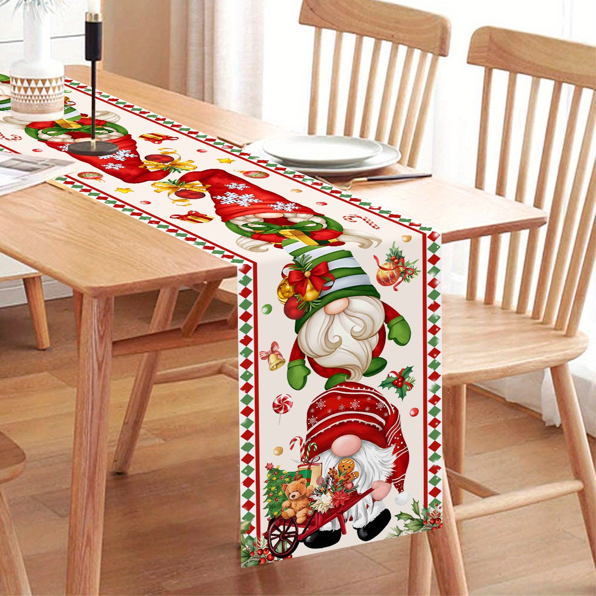 Natal corredor de mesa sem ros - Christmas Table Runner avaliação e preço