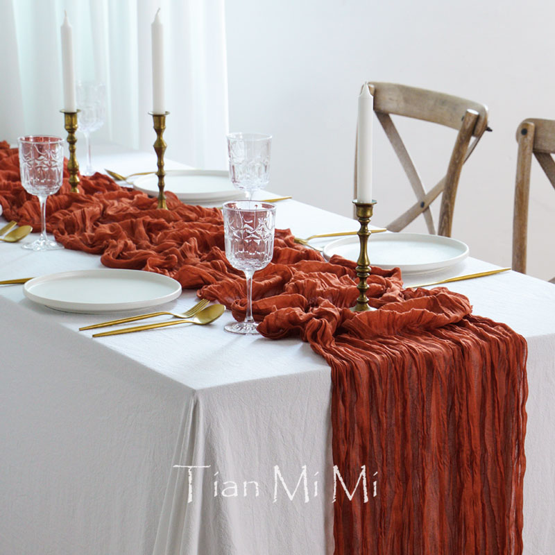 Semi-Sheer Gauze Table Runner, - Christmas Table Runner avaliação e preço