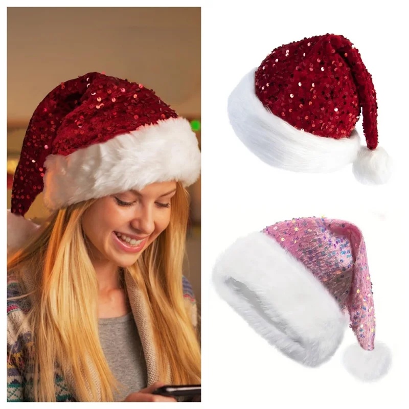 Chapéu de Natal de Lantejoulas - Santa Hat Plush avaliação e preço
